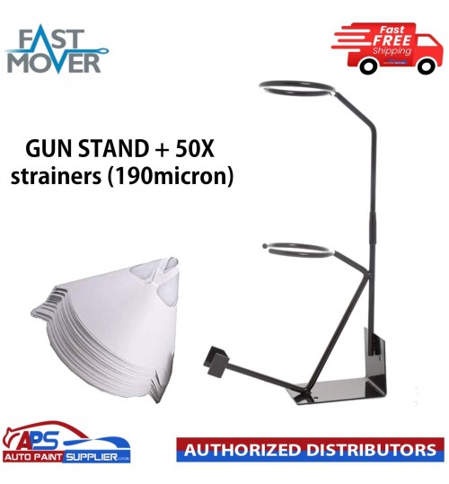 FAST MOVER FMT5000 Spray Gun Holder Stand Bench Mounted + 50 strainers 190micron